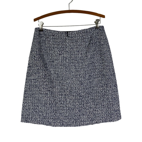 L.K. Bennett Astrala Navy Tweed Skirt Sz. 10 Classic Preppy - Picture 2 of 9